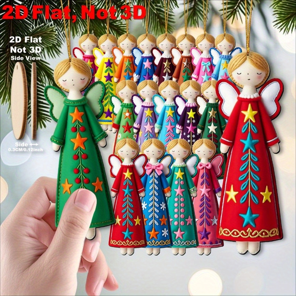 16Pcs Colorful Angel Ornaments - Star Tree Topper recension och pris