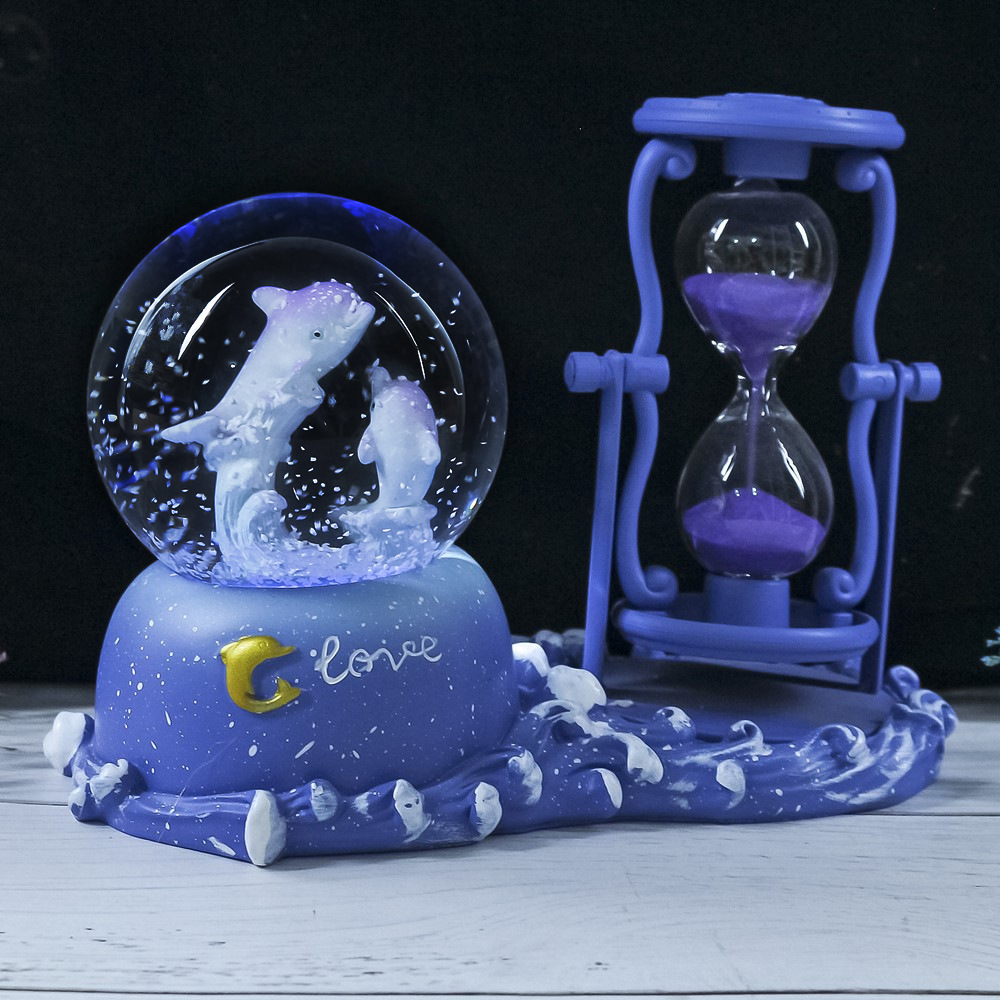 Dolphin Hourglass Timer Crysta - Snow Globe Musical recension och pris
