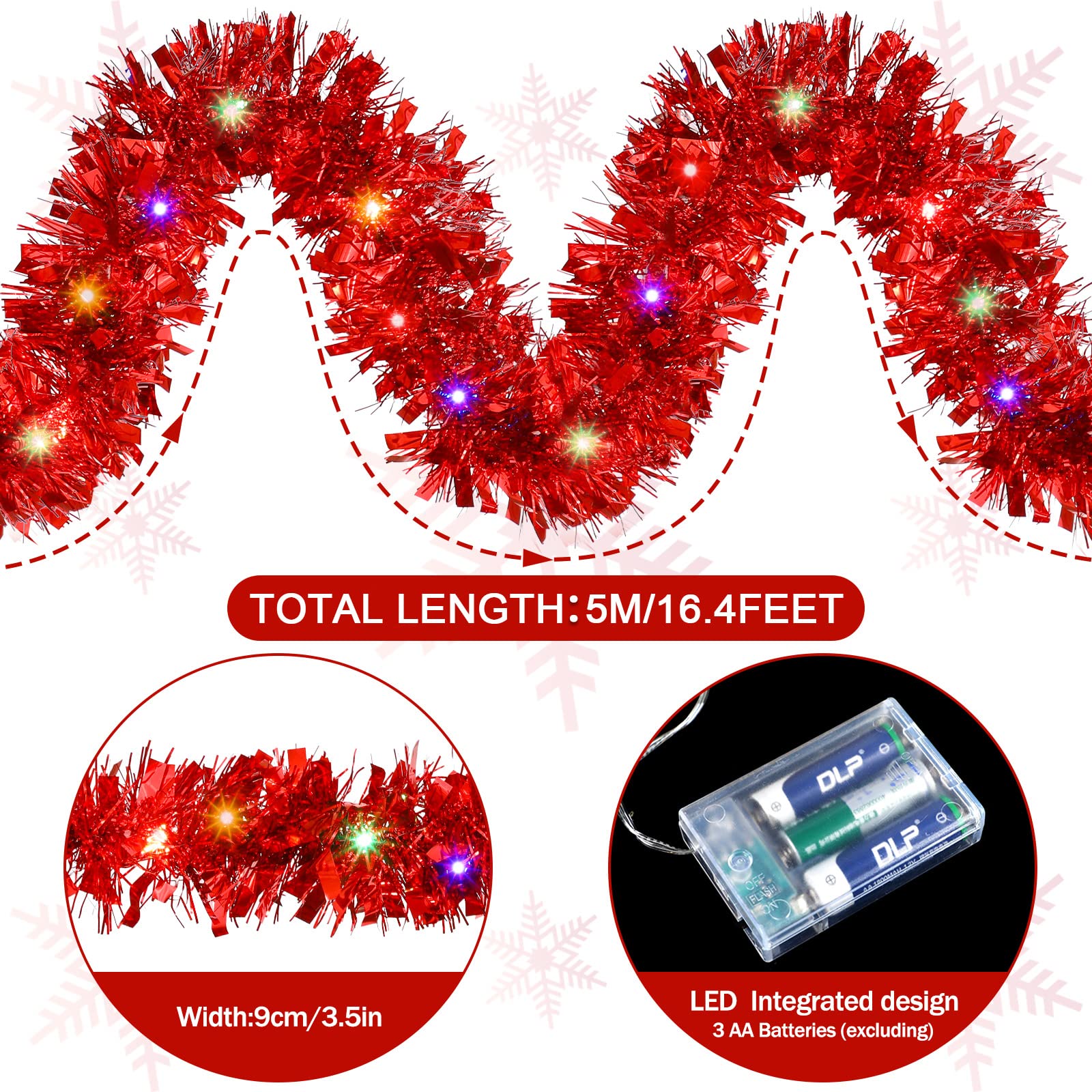 1/3pcs 5M Christmas Tinsel Gar - Tinsel Garland Decoration recension och pris