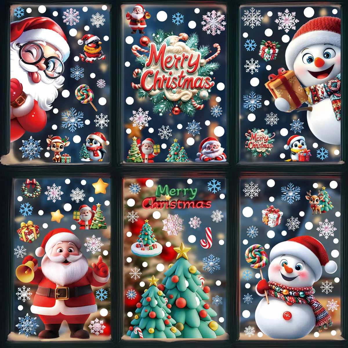 2025 Christmas Static Window C - Snowflake Window Decal recension och pris
