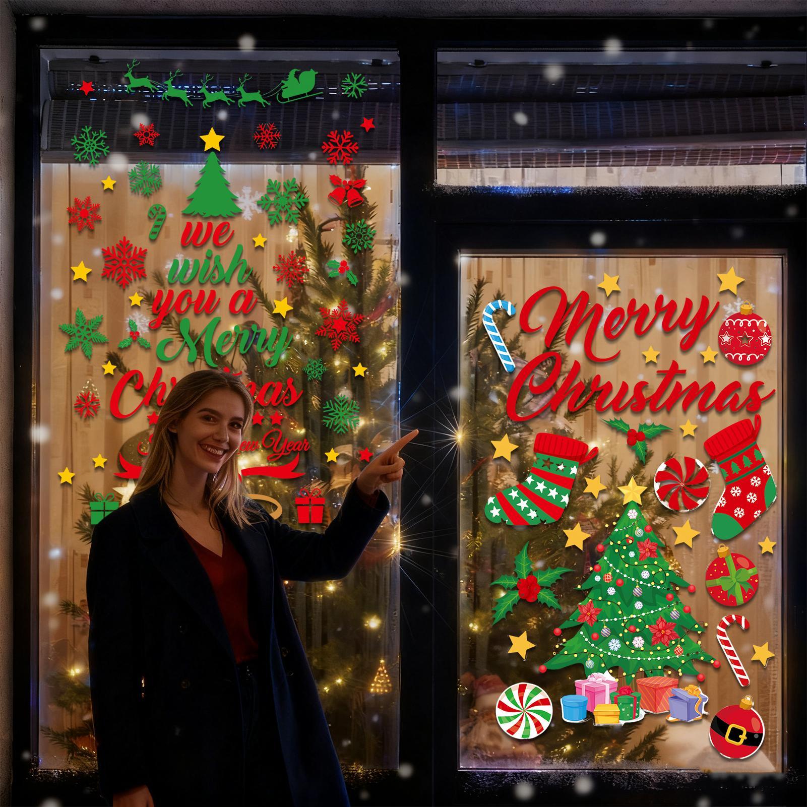 3 Pieces Christmas wall sticke - Snowflake Window Decal recension och pris