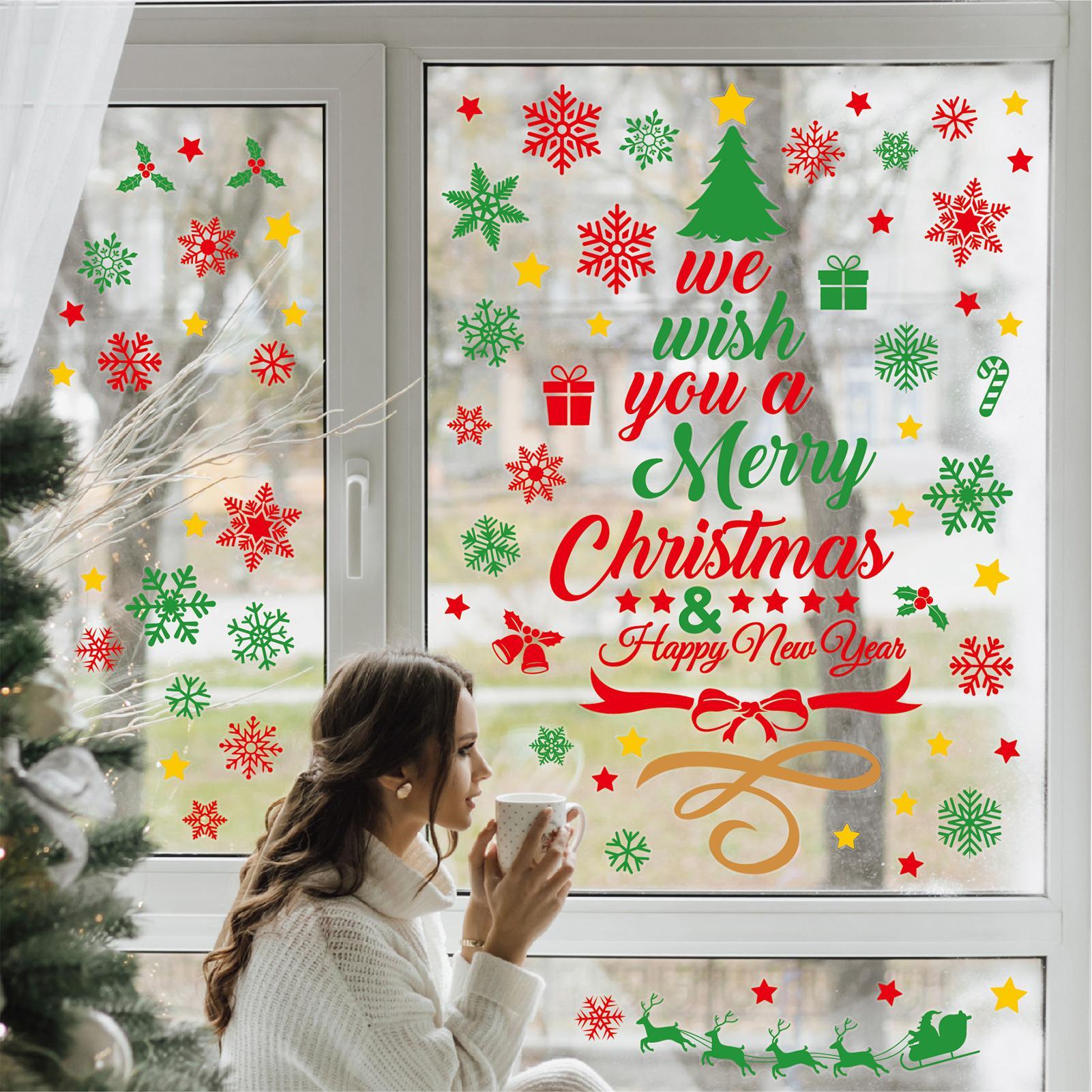 3 Pieces Christmas wall sticke - Snowflake Window Decal recension och pris