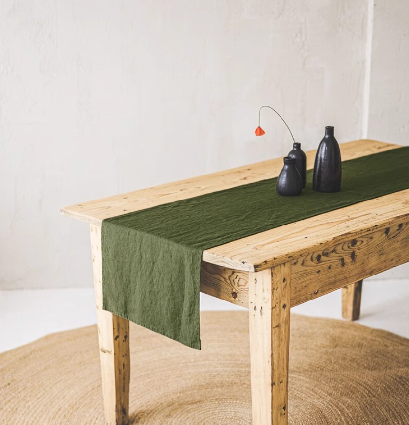 100% Linen Stone Washed Table  - Christmas Table Runner recension och pris
