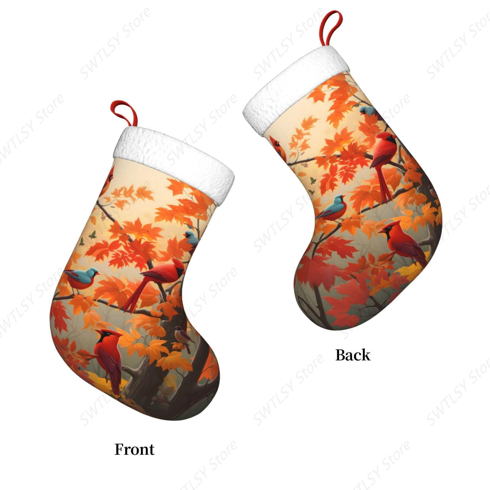 Fall Cardinal Birds and Maple- - Christmas Stocking Hanging recension och pris