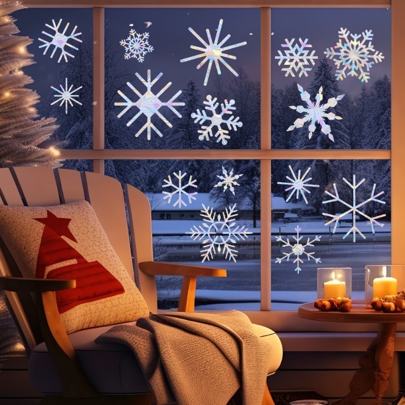 Xmas Snowflake Pattern Rainbow - Snowflake Window Decal recension och pris