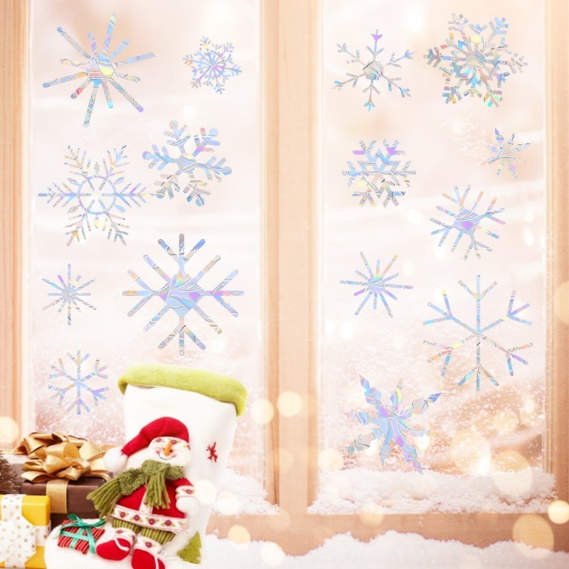 Xmas Snowflake Pattern Rainbow - Snowflake Window Decal recension och pris