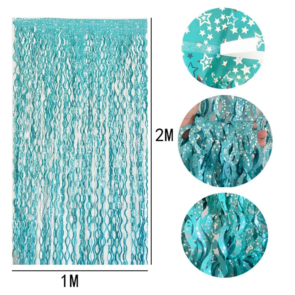 2Packs Teal Blue Pink Foil Cur - Tinsel Garland Decoration recension och pris